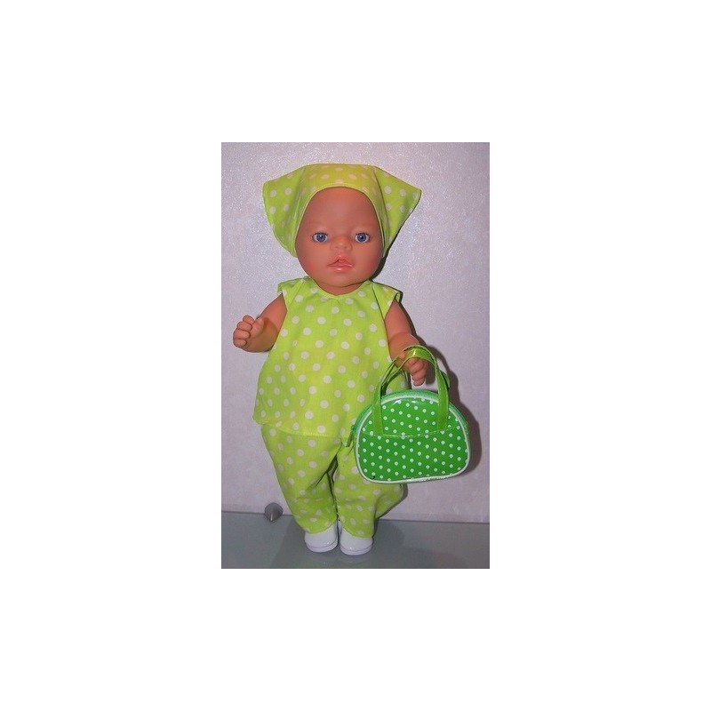 hes setje groen polka dots baby born 43cm