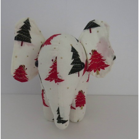 knuffel olifant wit kerst staand 25/30cm