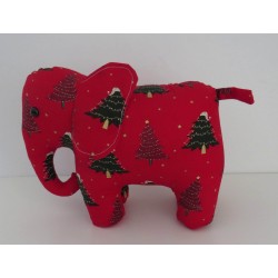knuffel olifant rood kerst staand 25/30cm