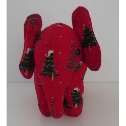 knuffel olifant rood kerst staand 25/30cm