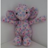 knuffel olifant roze gebloemd 36cm