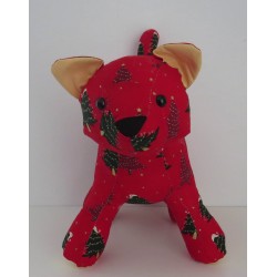 knuffel kat kerst rood  35/25cm
