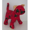 knuffel kat kerst rood  35/25cm