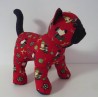 knuffel kat rood kerstbellen  35/25cm