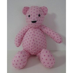 knuffel beer roze met sterren 46cm