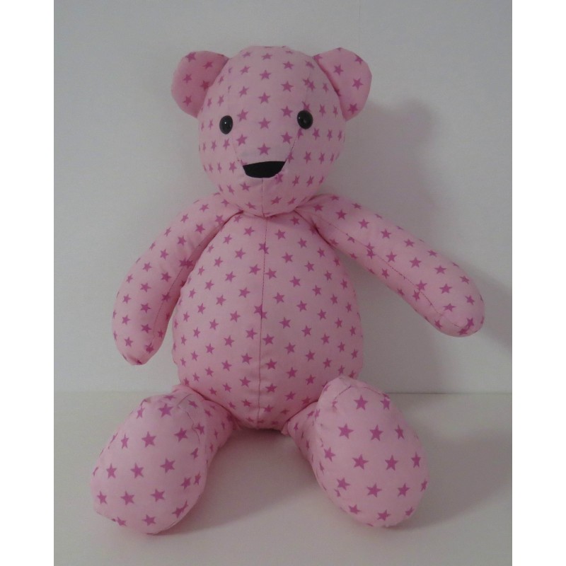 knuffel beer roze met sterren 46cm