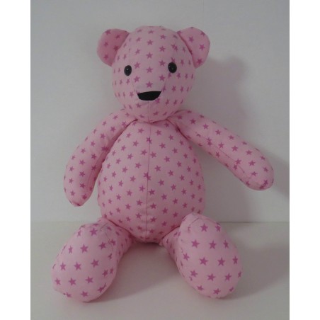 knuffel beer roze met sterren 46cm