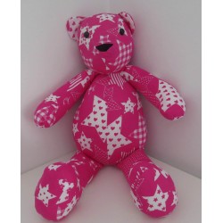 knuffel beer hard roze met sterren 38cm