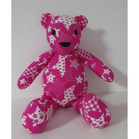 knuffel beer hard roze met sterren 46cm