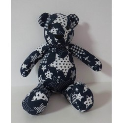 knuffel beer donker blauw met sterren 46cm