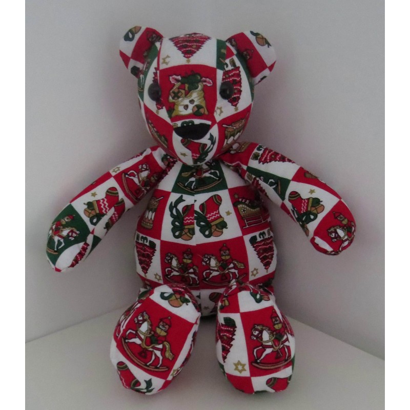 knuffel beer kerst rood 46cm