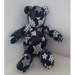 knuffel beer donker blauw met sterren 38cm