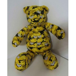 knuffel beer leger print geel 30cm