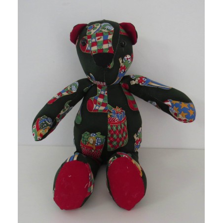 knuffel beer groen kerstsokken 30cm