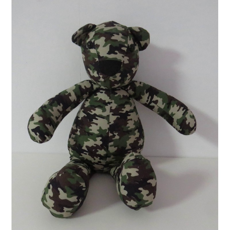 knuffel beer leger print grpen 30cm