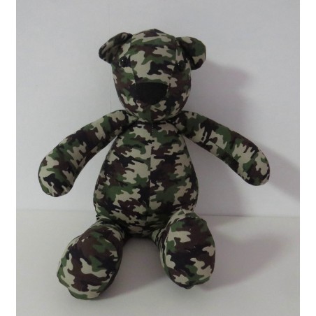 knuffel beer leger print grpen 30cm