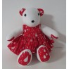 knuffel beer 36cm met kerstjurk rood