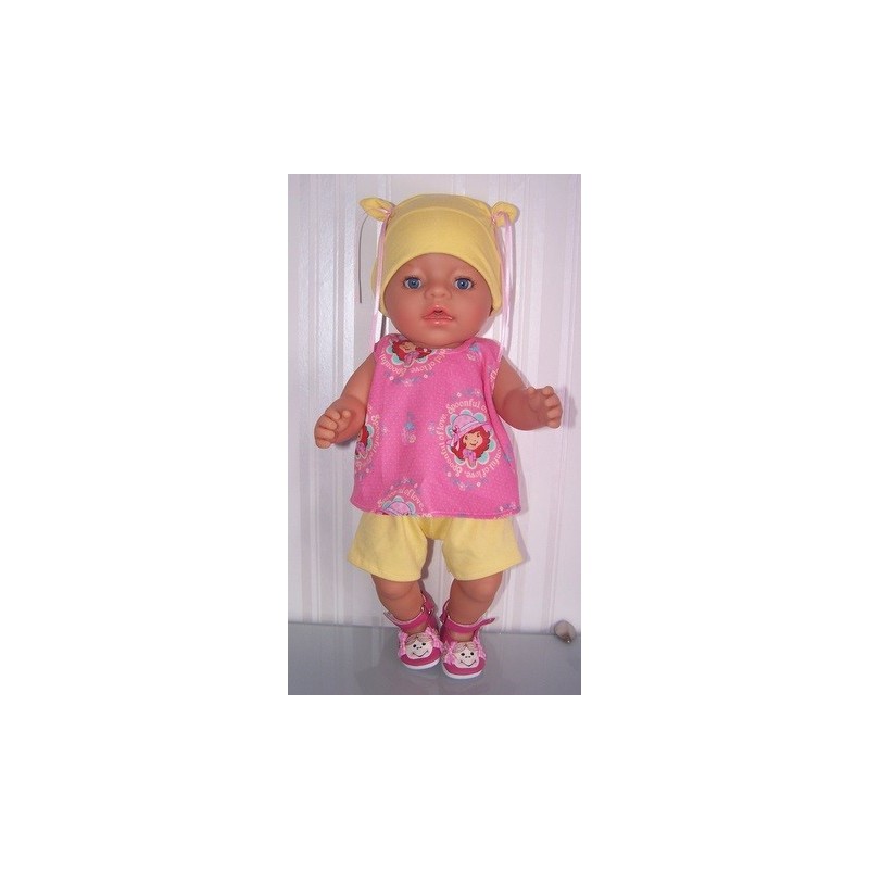hes setje strawberry shortcake tea  roze baby born 43cm