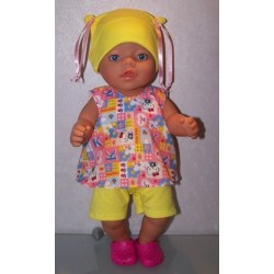 hes setje hello kitty roze geblokt baby born 43cm