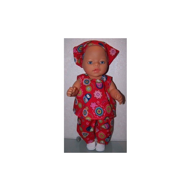hes setje rood matroeska  baby born 43cm