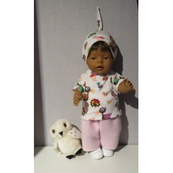 complete set roze met vogels baby born 43cm