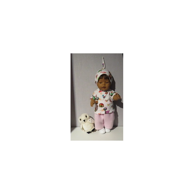 complete set roze met vogels baby born 43cm