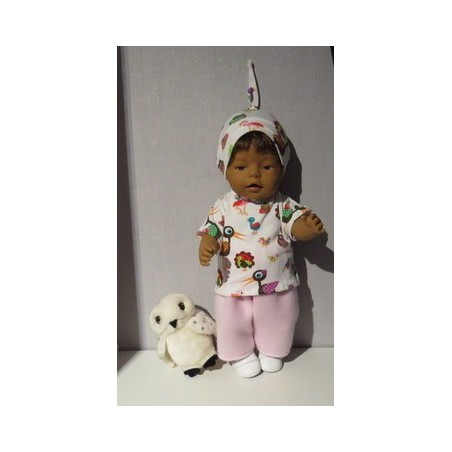 complete set roze met vogels baby born 43cm