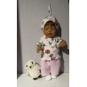 complete set roze met vogels baby born 43cm