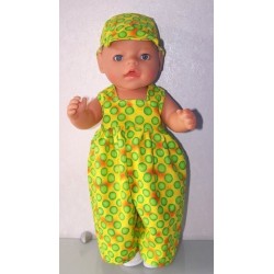 ballonbroek geel polka dots groen baby born 43cm