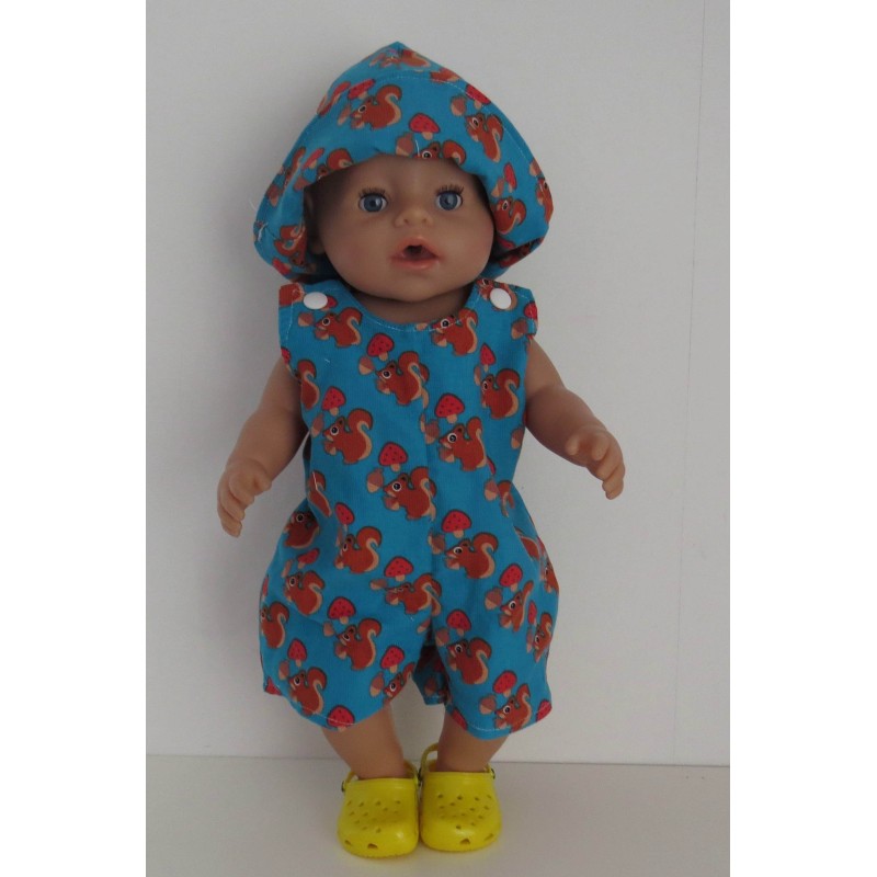 strandpakje blauw eekhoorn baby born 43cm