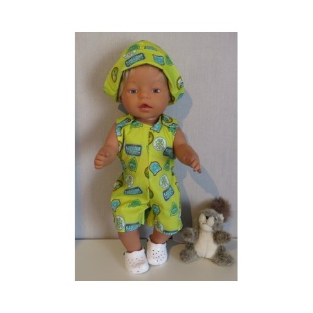 strandpakje classic cars groen baby born 43cm