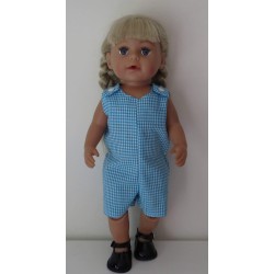 strandpakje aqua blauw geruit baby born 43cm