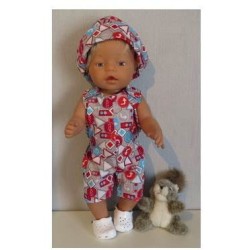 strandpakje rood verkeersborden baby born 43cm