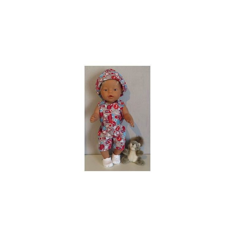 strandpakje rood verkeersborden baby born 43cm