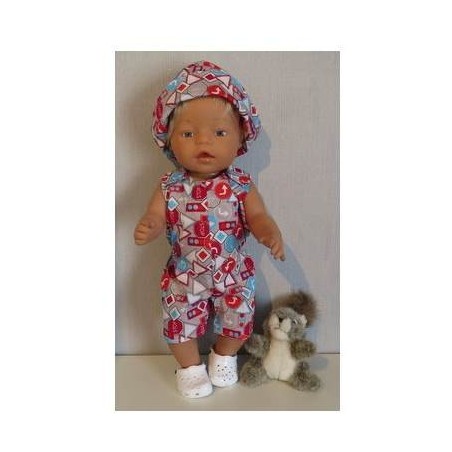 strandpakje rood verkeersborden baby born 43cm