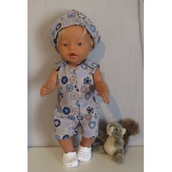 strandpakje grijs sterren baby born 43cm