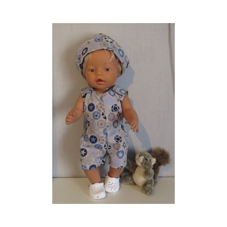 strandpakje grijs sterren baby born 43cm