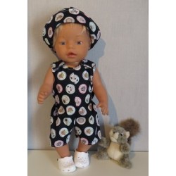 strandpakje zwart dieren baby born 43cm