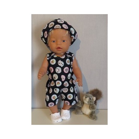 strandpakje zwart dieren baby born 43cm