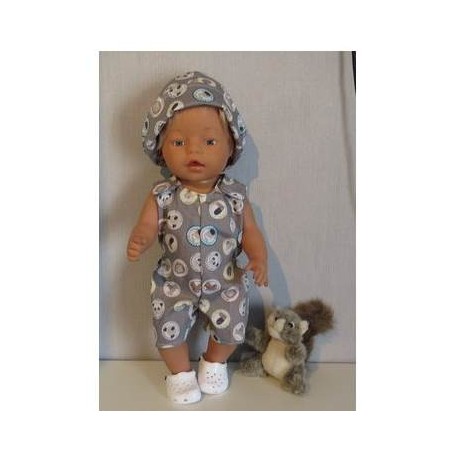 strandpakje grijs dieren baby born 43cm