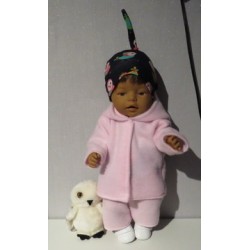 complete set roze met vogels zwart baby born 43cm