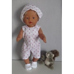 strandpakje met sterren roze  baby born 43cm