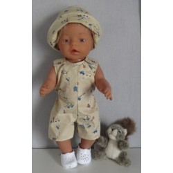 strandpakje bruin auto's baby born 43cm