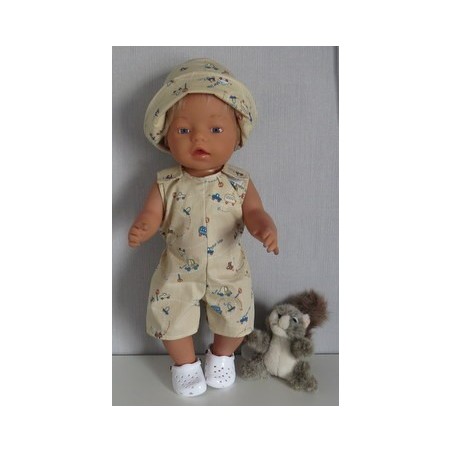 strandpakje bruin auto's baby born 43cm