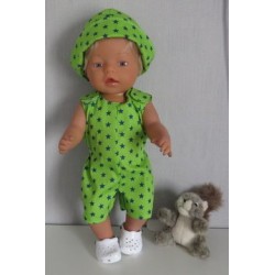 strandpakje groen sterren  baby born 43cm
