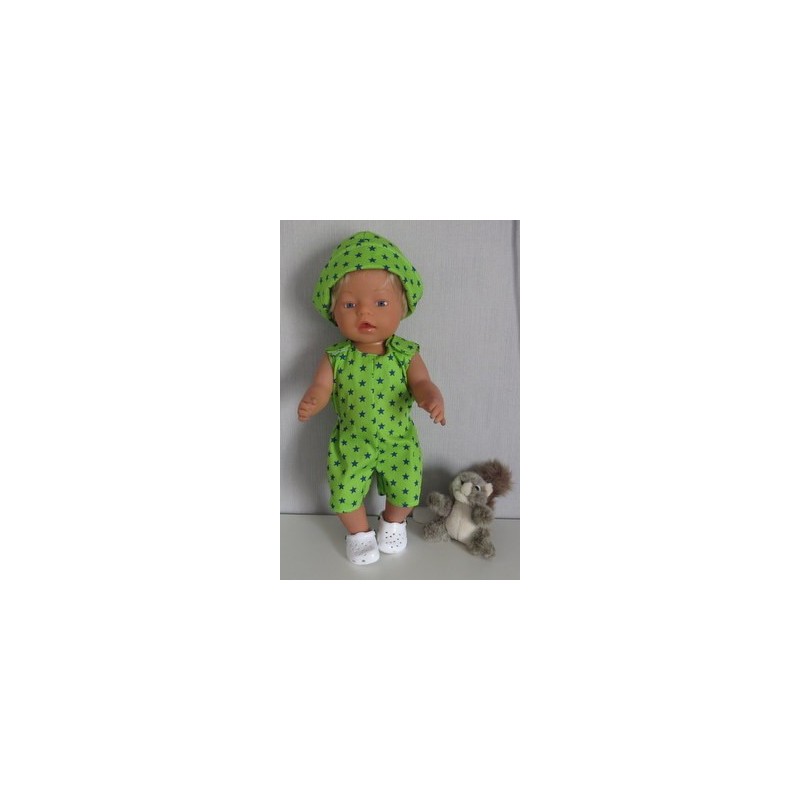 strandpakje groen sterren  baby born 43cm