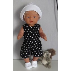 strandpakje zwart met sterren baby born 43cm