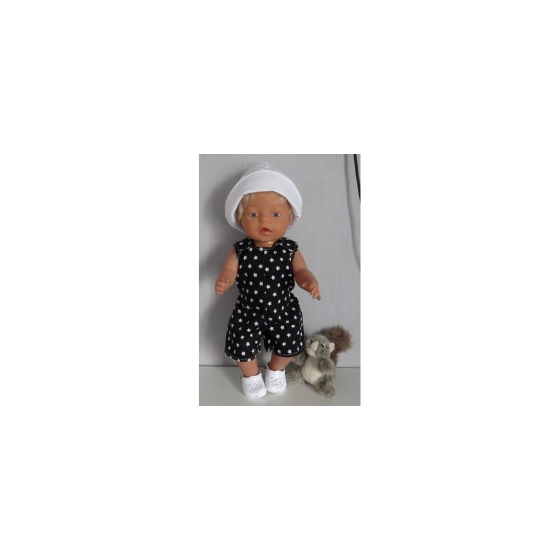 strandpakje zwart met sterren baby born 43cm