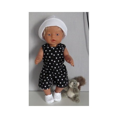 strandpakje zwart met sterren baby born 43cm