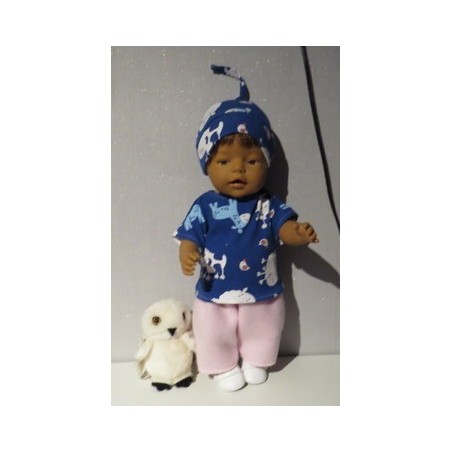 complete set roze met koeien blauw baby born 43cm